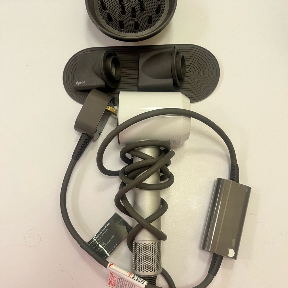 Dyson Silver Hair Dryer Set with Attachments
